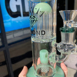 Diamond Glass Water Pipe with Dual Tree Percs